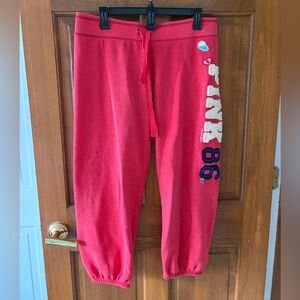 Vintage PINK Victoria's Secret 3/4 Sweatpants medium